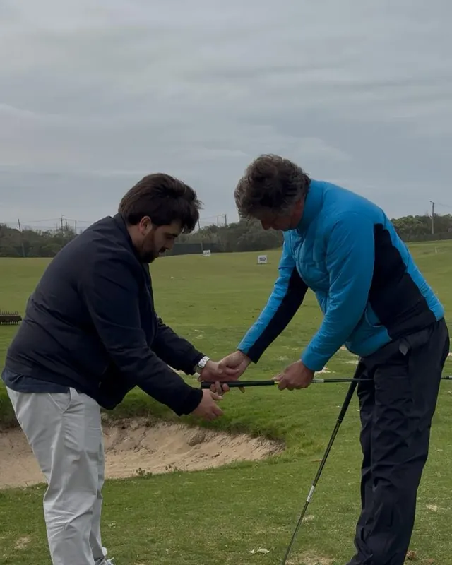 Rafael numa aula de golfe